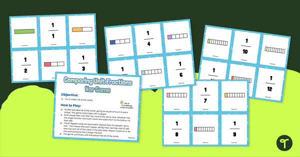 Go to Comparing Unit Fractions – War Game teaching resource