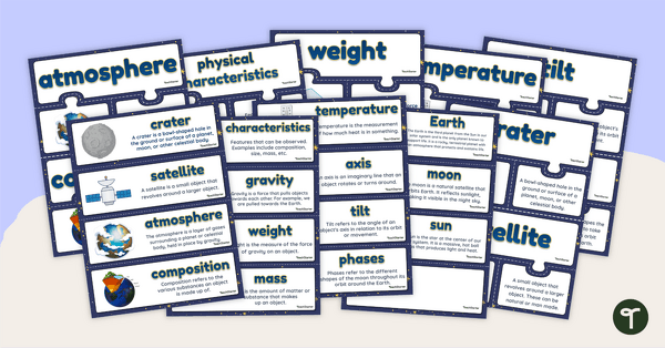 Go to Earth, Sun and Moon – Vocabulary Cards and Puzzles teaching resource
