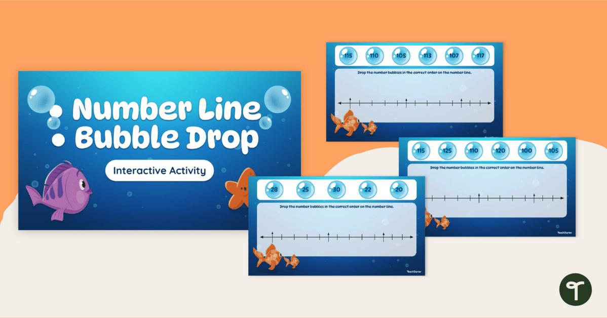 Number Line Bubble Drop - Ordering Activity teaching resource
