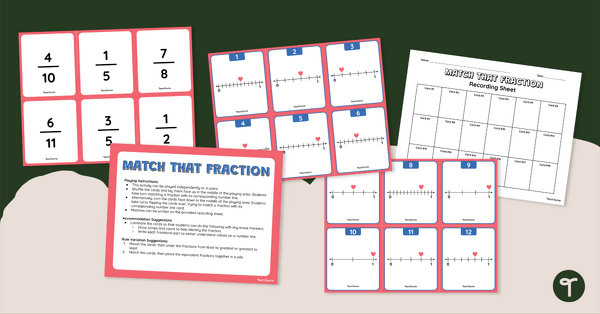 Go to Match That Fraction! – Number Line Activity teaching resource