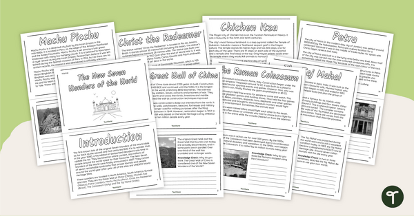 Go to The New Seven Wonders of the World - Mini-Book teaching resource