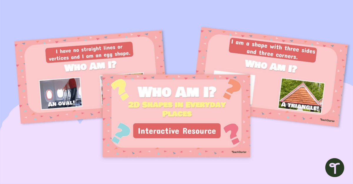 Interactive Google Slides Activity - Who Am I? 2D Shapes teaching resource