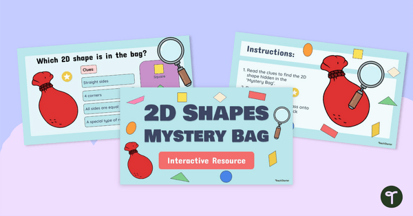 Interactive Activity - 2D Shapes Mystery Bag teaching resource