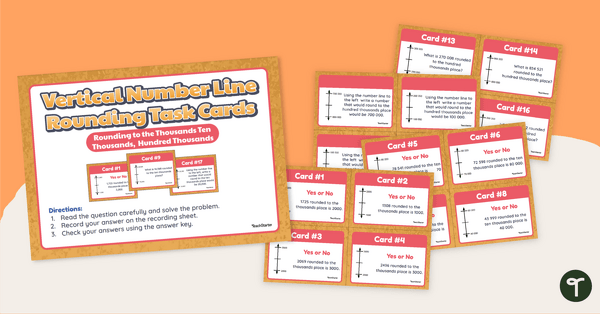 Rounding Task Cards - Numbers to 100 000 teaching resource