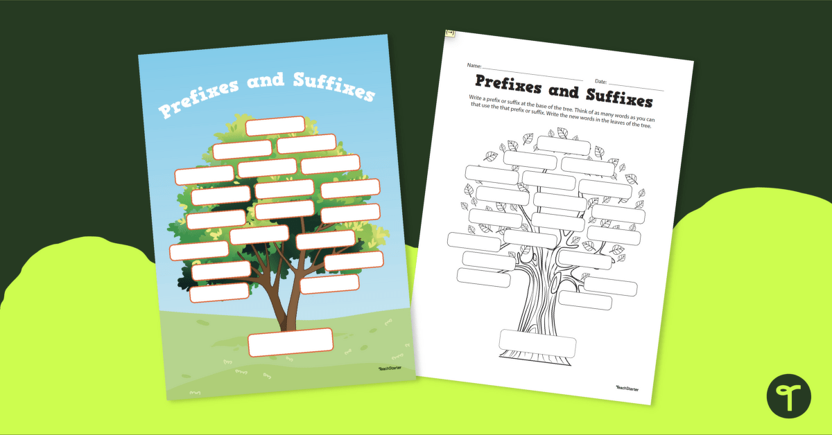 Affix Word Tree - Poster & Worksheet teaching resource