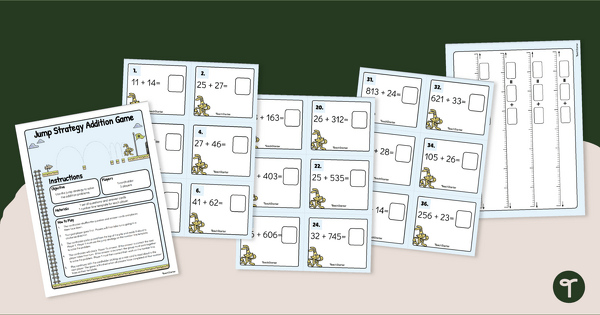 Jump Strategy Addition Game teaching resource