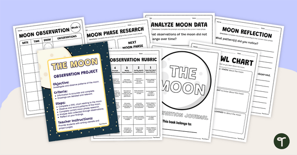 Phases of the Moon – Journal Project teaching resource