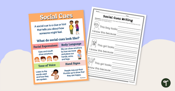 Image of Social Cues Poster & Worksheet