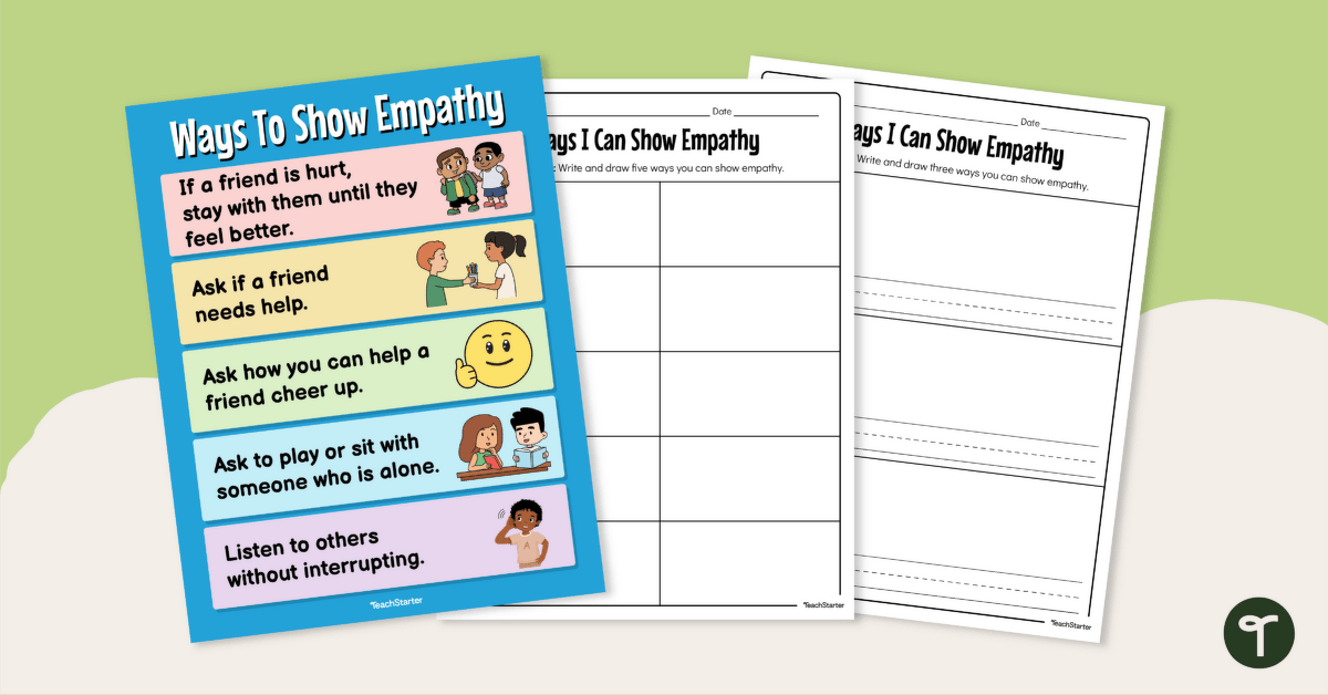 'Ways To Show Empathy' Poster and Worksheet teaching resource