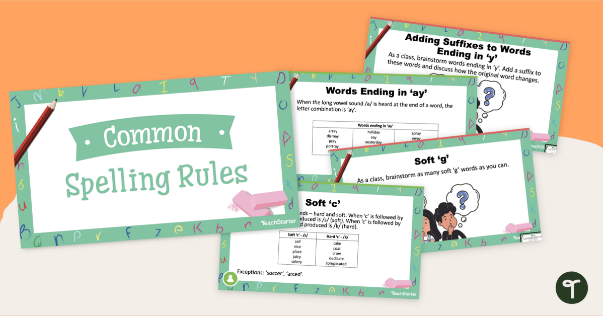 Common Spelling Rules - Instructional Slide Deck teaching resource