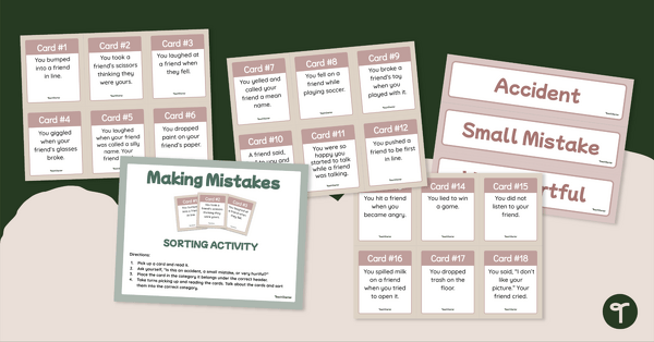 Making Mistakes – Sorting Activity teaching resource