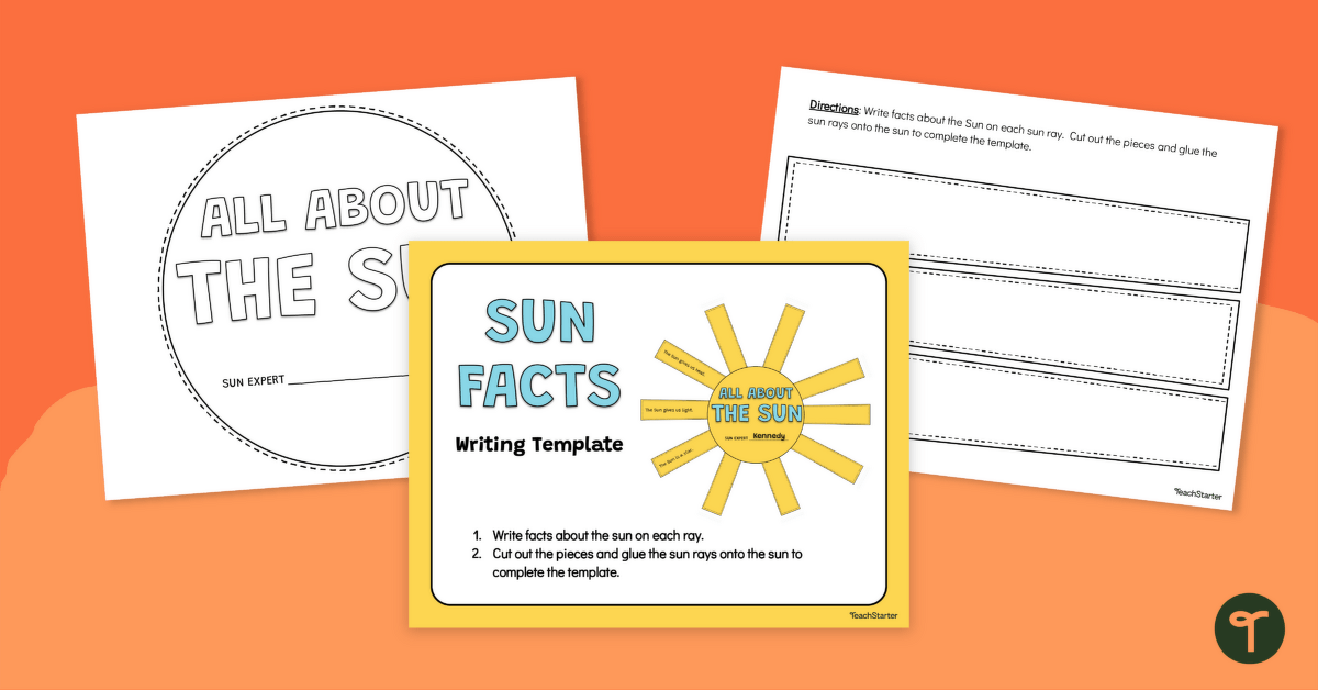 Sun Facts Writing Template teaching resource