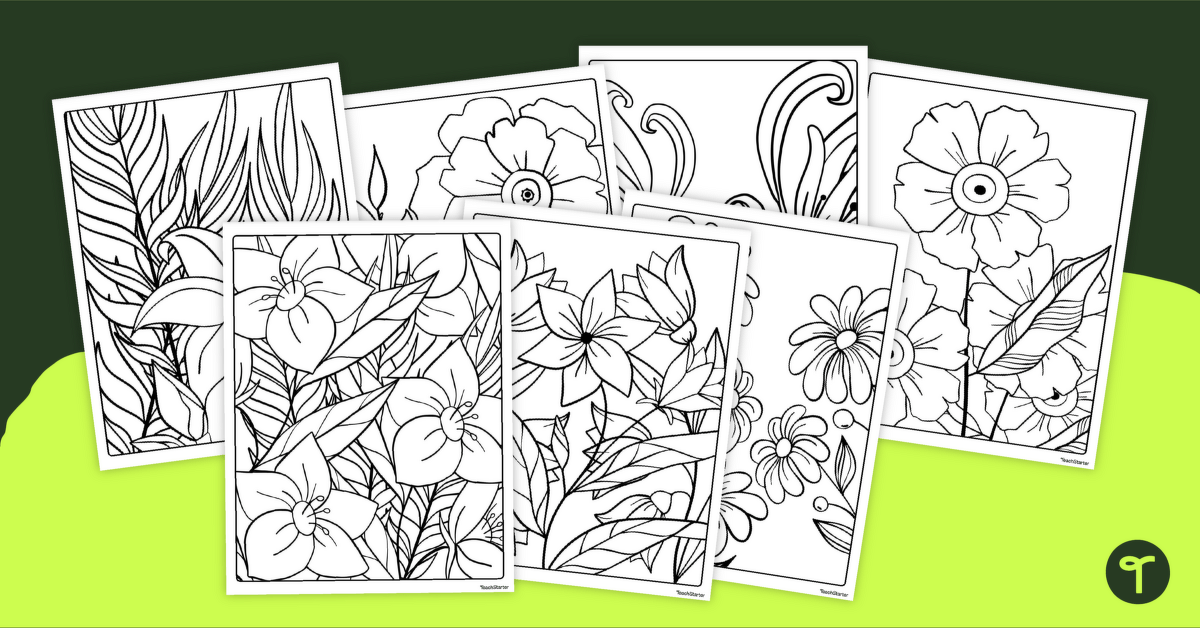 Mindful Colouring - Plant and Flower Colouring In teaching resource