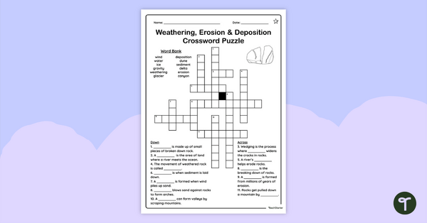 Go to Weathering, Erosion and Deposition – Crossword Puzzle teaching resource