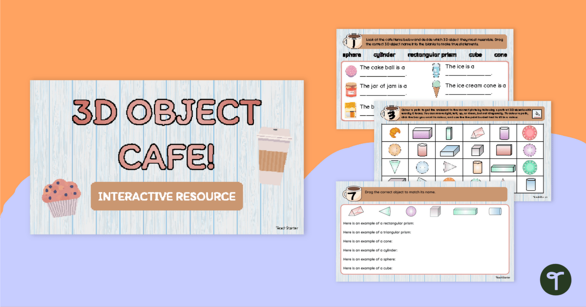 3D Object Cafe- Interactive Activity teaching resource