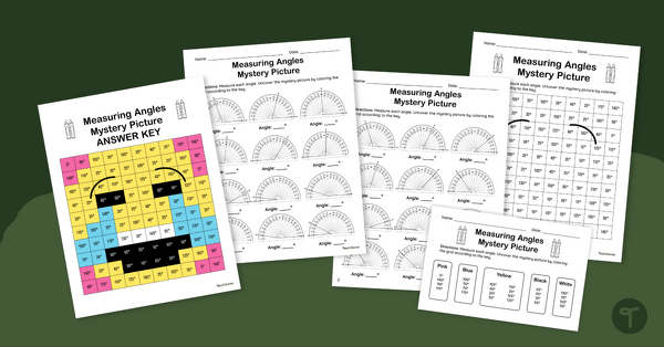 Image of Measuring Angles – Mystery Picture Worksheet