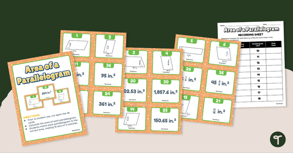 Go to Area of a Parallelogram – Match-Up Activity teaching resource