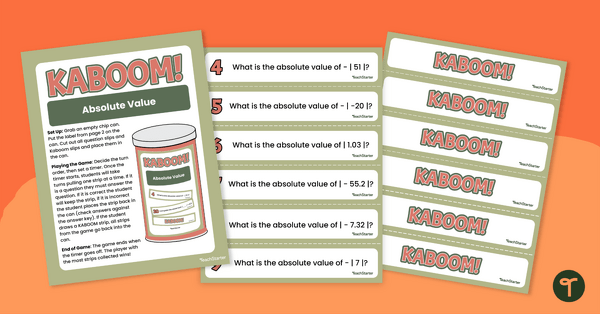Go to Absolute Value – Kaboom Game teaching resource
