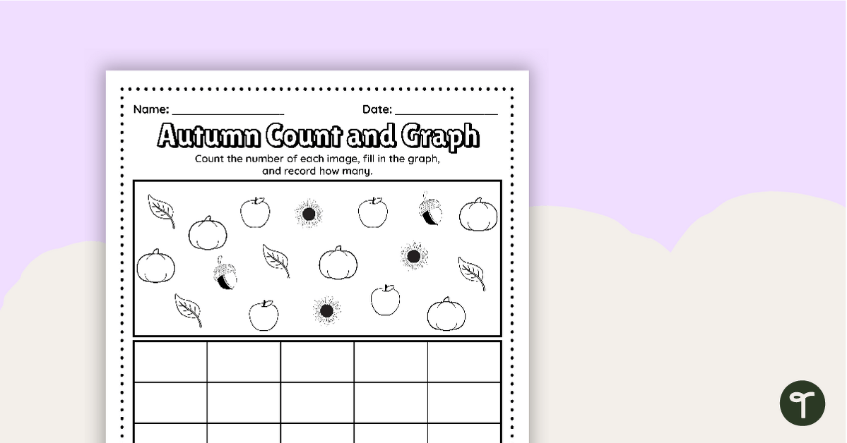 Autumn Count and Graph Worksheet teaching resource
