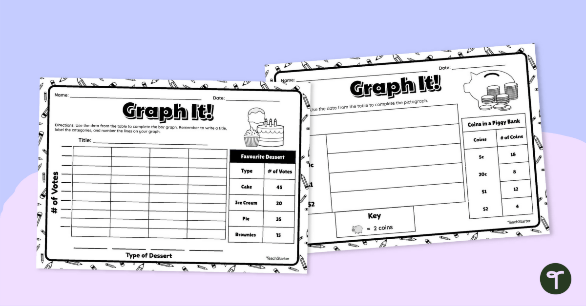 Graph It! Worksheet (Many-to-One Graphs) teaching resource