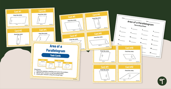 Image of Area of a Parallelogram – Task Cards