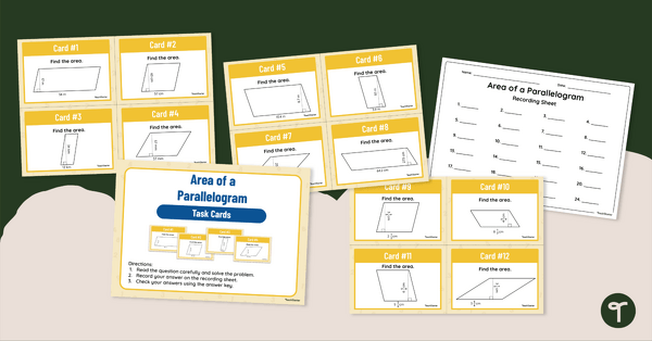 Go to Area of a Parallelogram – Task Cards teaching resource