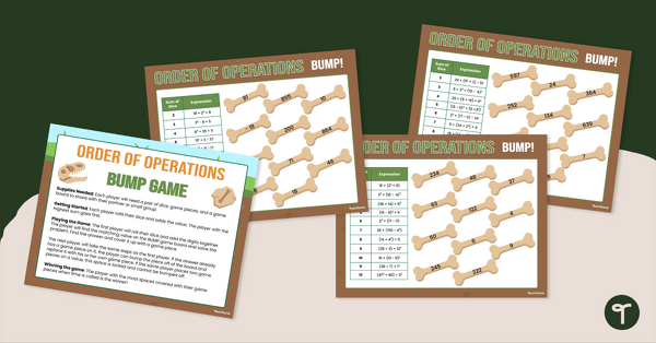 Go to Order of Operations – Differentiated Bump Game teaching resource