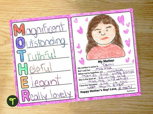 Mother's Day Acrostic Poem teaching resource