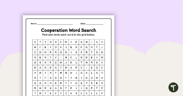 Go to Cooperation Word Search teaching resource