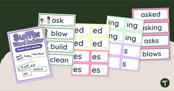 Go to Building Words with Suffixes - Literacy Center Cards teaching resource