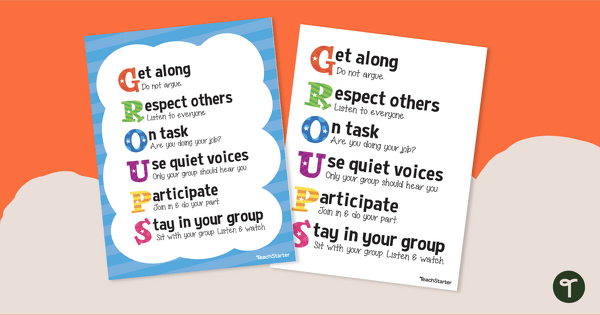 Image of G.R.O.U.P.S - Group Work Expectations Poster