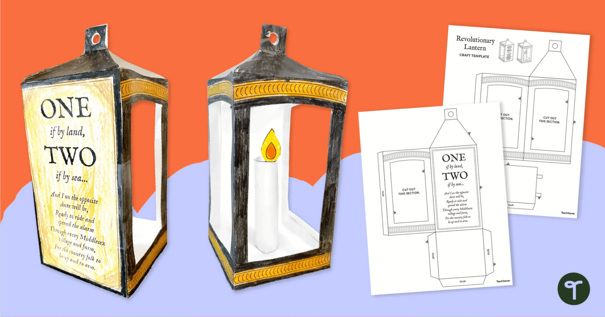 The Midnight Ride of Paul Revere - Paper Lantern Craft teaching resource
