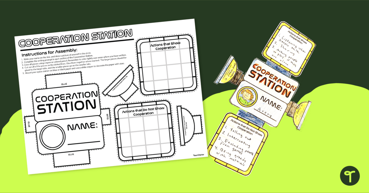 Cooperation Station — SEL and Character Education Craft teaching resource