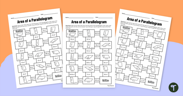 Go to Area of a Parallelogram – Differentiated Maths Mazes teaching resource