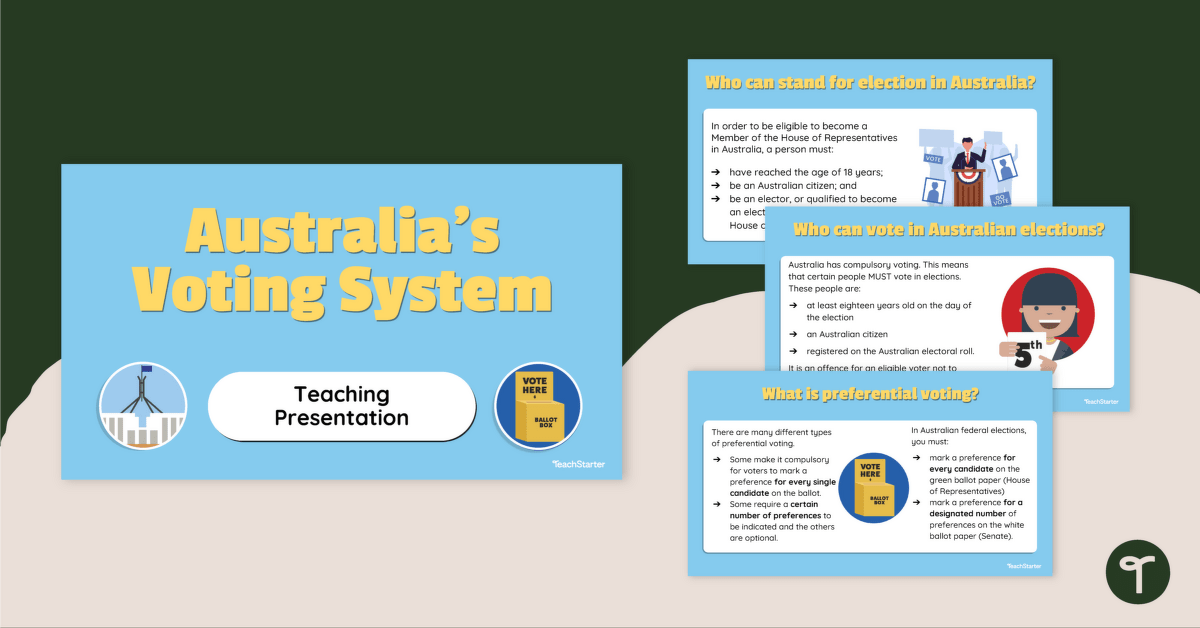 Australia’s System of Voting - Teaching Presentation teaching resource