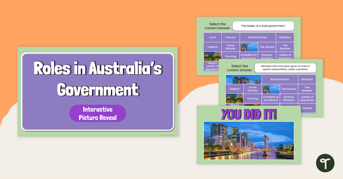 The Roles in Australia’s Government - Interactive Activity teaching resource