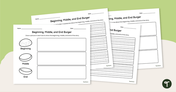 Story Beginning, Middle, and End - Graphic Organizer teaching resource