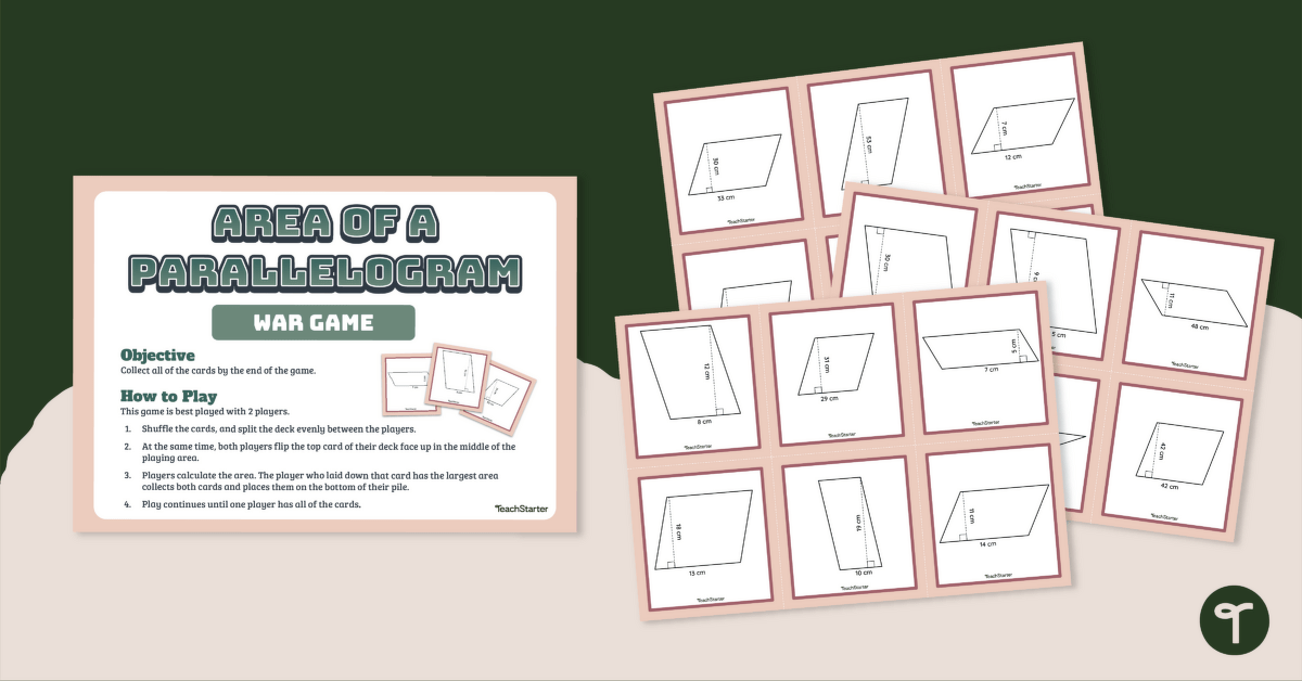 Area of a Parallelogram – War Game teaching resource