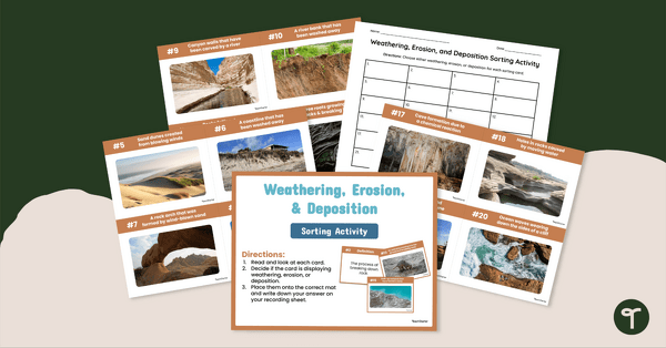 Weathering, Erosion, and Deposition – Sorting Activity teaching resource