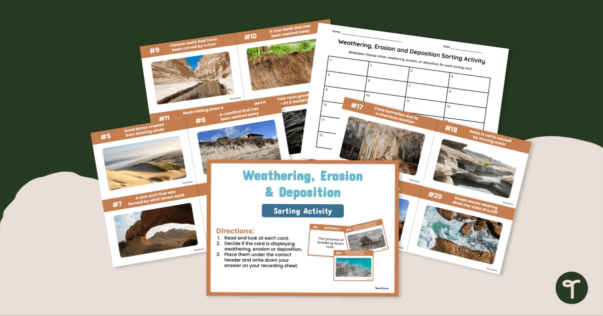 Weathering, Erosion and Deposition – Sorting Activity teaching resource