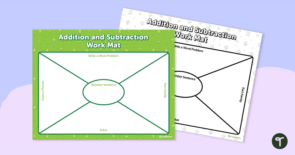 Addition and Subtraction Work Mat teaching resource
