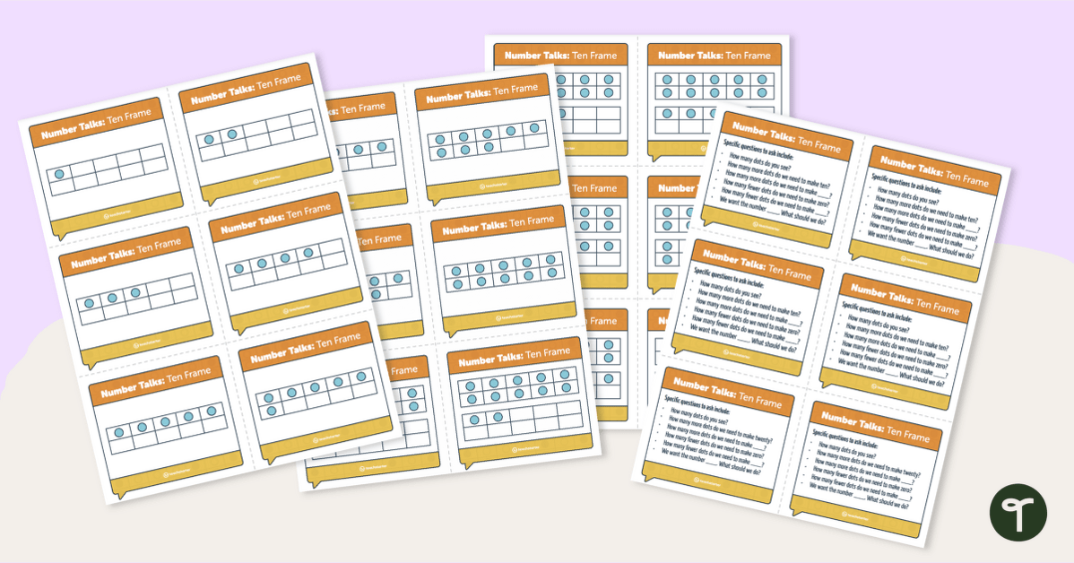 Number Talks - Ten Frame Task Cards teaching resource
