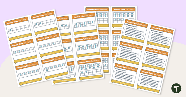 Number Talk Task Cards - Ten Frames teaching resource