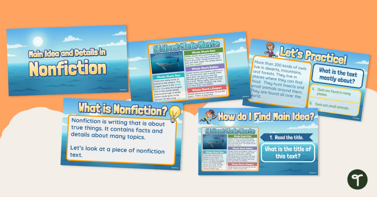 Main Idea and Details in Nonfiction Text — Instructional Slide Deck teaching resource