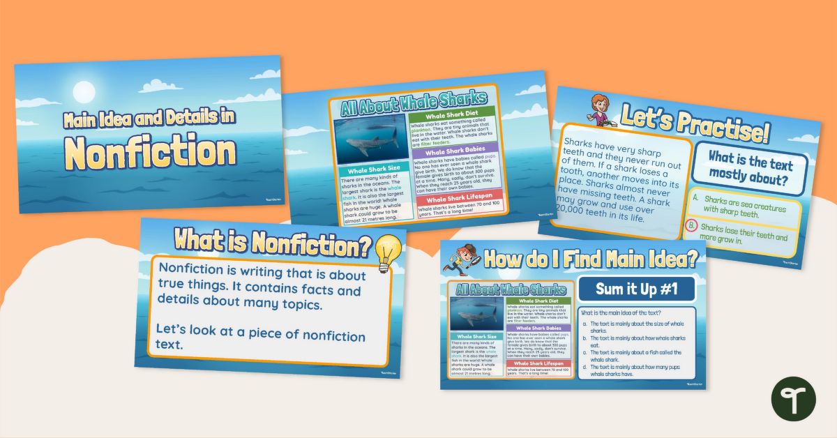 Main Idea and Details in Nonfiction Text - Teaching PowerPoint teaching resource