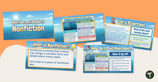 Go to Main Idea and Details in Nonfiction Text - Teaching PowerPoint teaching resource