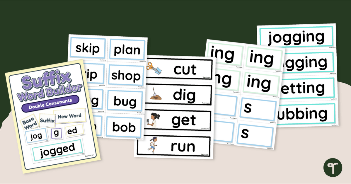 Spelling Double Consonant Words - Word Building Cards teaching resource