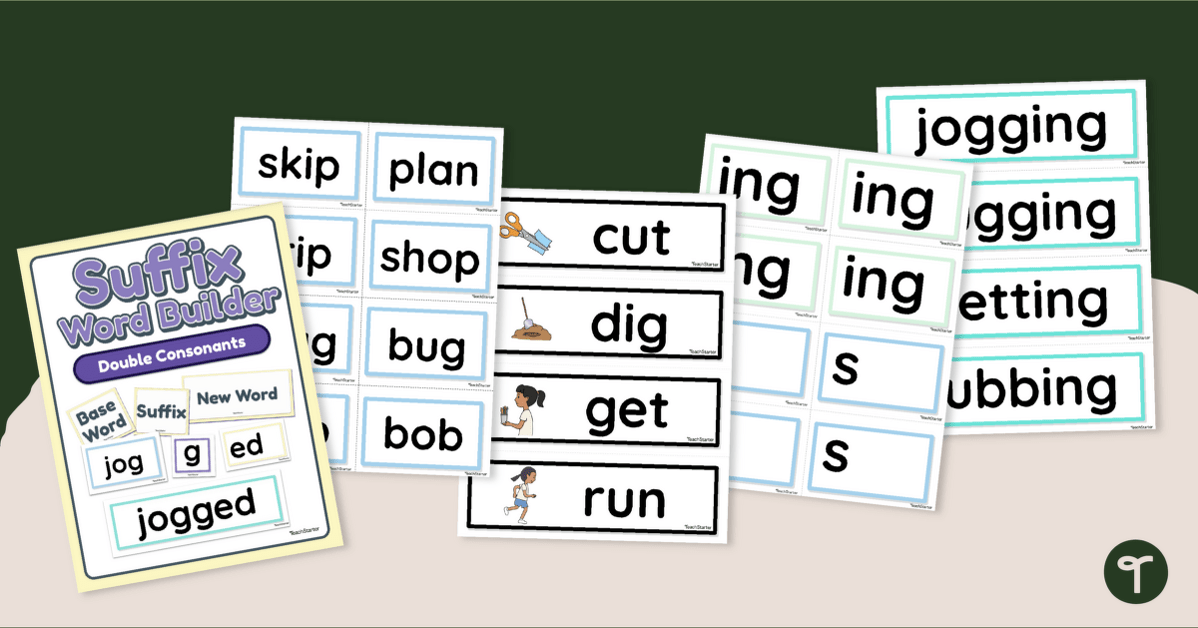 Double Consonant Rule Word Building Cards Teach Starter
