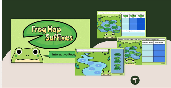 Frog Hop Suffixes - Interactive Grammar Review teaching resource