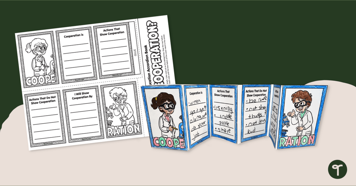 What is Cooperation? SEL Accordion Book teaching resource